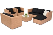 Градински мебели от техноратан Roma Corner 8 Garden Point меден цвят