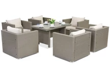 Градински мебели от техноратан Roma Premium 6 Garden Point светло сиво