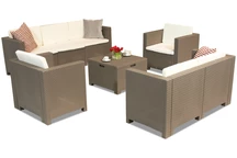 Комплект техноратанови мебели за градина Colorado Coffee Box 7 капучино Bica