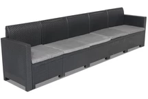 Петместен техноратанов диван Nebraska антрацит Bica