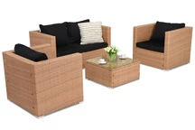 Техноратанов диван 4 - местен Roma Coffee Garden Point меден цвят 