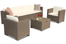 Техноратанов комплект с удължен диван Colorado Coffee Box Max 6 cappuccino Bica