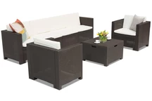 Техноратанов комплект с удължен диван Colorado Coffee Box Max 6 кафява Bica
