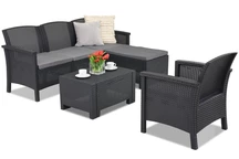 Комплект холна мебел от синтетичен ратан Venezia Relax Corner 5 антрацит Bica