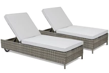 Комплект от два шезлонга от техноратан Tobago Garden Point сиви