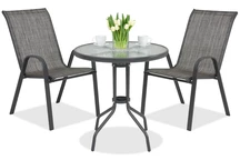 Метална градинска мебел Modena за 2 човека с масичка Garden Point сива