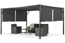 Метална терасна пергола Santorini 3 x 4m Garden Point, aнтрацитна