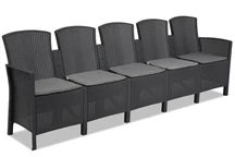 Петместен полиратанов диван Лидо 5 антрацит Бика