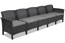 Петместен полиратанов диван Венеция 5 антрацит Bica