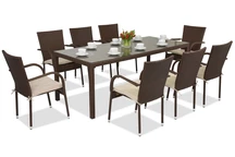 Техноратанови мебели за градина Milan за 8 души, с голяма маса Garden Point