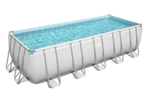 Голям стелажен басейн с покривало, помпа и стълба Power Steel 640 x 274 x 132 cm Bestway 5611Z