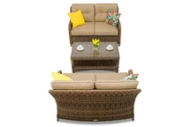Кафяв ратанов комплект Garden Point Toledo Coffee с масичка за 4 човека