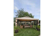 Valencia Garden Point 4х4 м кремава градинска беседка със завеси