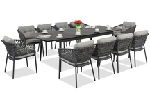 Алуминиеви мебели Almada за 10 души Garden Point сив