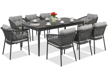 Алуминиеви мебели Almada за 8 души Garden Point сив