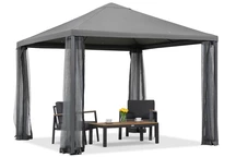 Антрацитен градински павилион с мрежа против комари Мадрид 3 x 3 м Garden Point