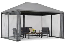 Антрацитен градински павилион с мрежа против комари Мадрид 3 x 4 м Garden Point