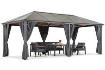 Беседка Milos 3x6 Garden Point със сиви завеси