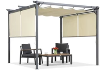 Бежова пергола за тераса с ролетни щори La Palma 3x3 Garden Point