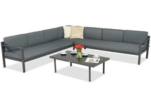 Garden Point Porto Corner 6 антрацит голям ъглов комплект мебели