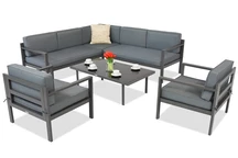 Garden Point Porto Corner 6 антрацитен комплект ъглови мебели
