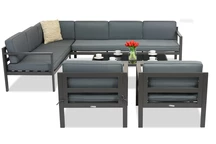 Garden Point Porto Corner 7 антрацитен комплект ъглови мебели
