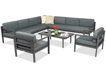 Garden Point голям комплект ъглови мебели Porto Corner 8 антрацит