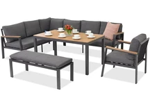 Градински ъгъл Zakintos Comida 7 с пейка антрацит Garden Point