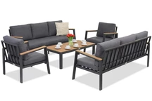 Zakintos Coffee 8 антрацит Garden Point луксозен алуминиев комплект мебели
