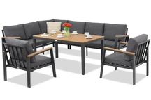 Zakintos Comida 7 антрацит ъглов холов комплект Garden Point