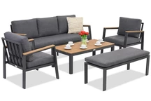 Zakintos Кафе 5 алуминиев комплект с пейка антрацит Garden Point