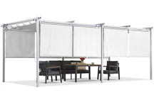 Бяла пергола La Palma 3x6 м с ролетни щори Garden Point
