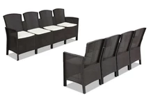 Комплект Technorattan Lido за 8 души кафяв Bica