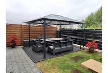 Модерен градински павилион Santiago 3 × 3,6 м Garden Point антрацит