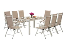 Алуминиев градински комплект Polywood Verona за 8 души Garden Point beige