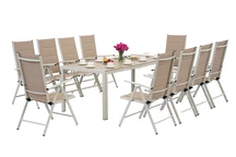 Алуминиева градинска мебел с голяма маса Polywood Verona за 10 души Garden Point beige