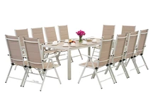 Алуминиева градинска мебел с голяма маса Polywood Verona за 12 души Garden Point beige