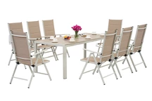 Алуминиева градинска мебел с голяма маса Polywood Verona за 8 души Garden Point beige
