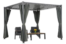 Антрацитна пергола Tasos 3x3 м с пердета Garden Point