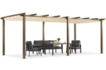 Барбадос пергола за тераса 3х6 м Garden Point woodlike-beige