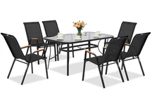 Черна градинска маса Modena/Bitonto за 6 души Garden Point