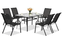 Черна градинска маса Modena за 6 души Garden Point