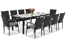 Градинска мебел от техникоратан Milan за 10 души с голяма маса Garden Point black