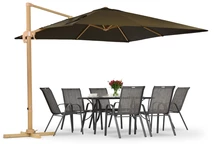 Градински чадър Siena 3x3m с кафяво покритие Garden Point