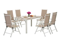 Градински комплект за 6 души Verona от алуминиева дървесина Garden Point beige