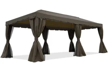 Кафяв градински павилион с пердета Valencia 3x6 m Garden Point
