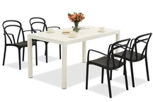 Комплект градински мебели King/Vague в бяло и антрацит за 4 души Bica