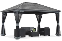 Метална беседка Sardinia Premium 3x3 Garden Point бежова