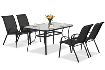 Метална градинска мебел Modena за 4 души с малка маса Garden Point black