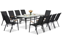 Метални градински мебели Modena/Bitonto за 10 души с голяма маса Garden Point black